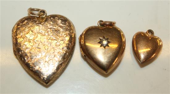 3 heart lockets